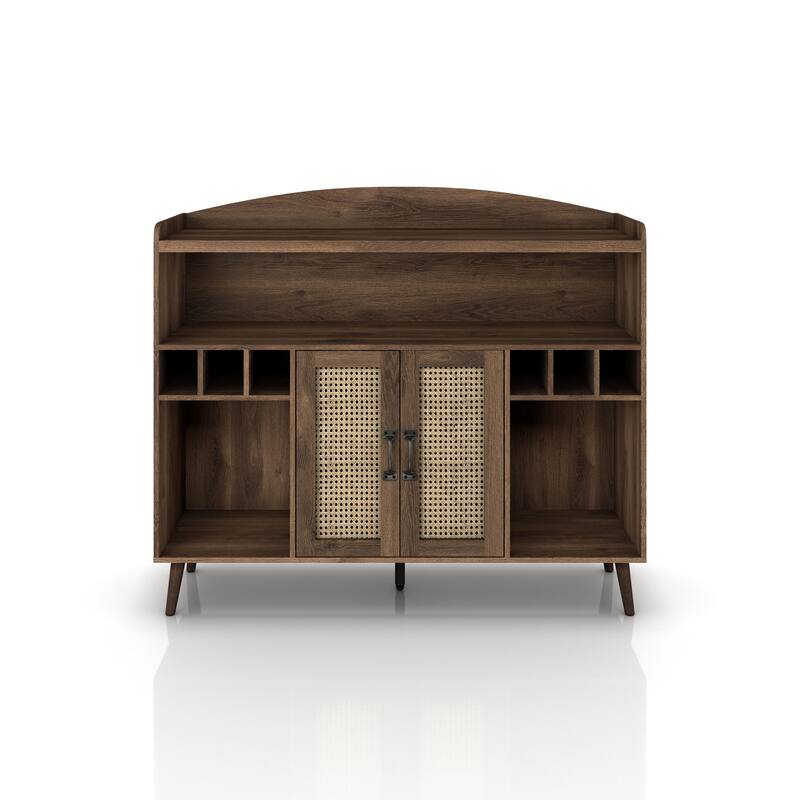 Furniture of America Jessep Contemporary Distressed Walnut 6-shelf Buffet