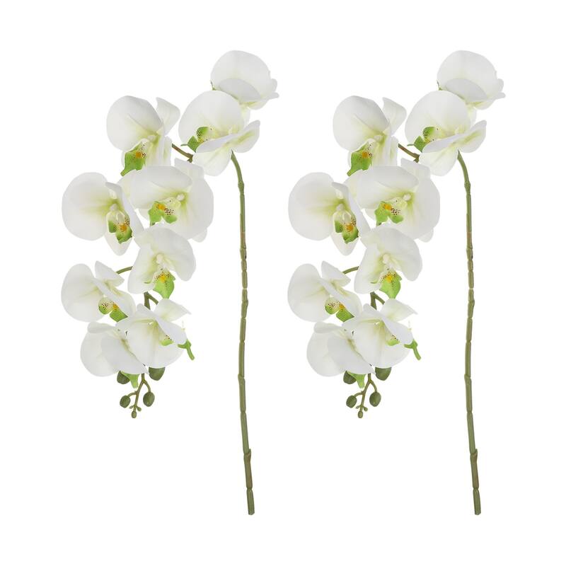 2 Pcs 38 Inch Artificial Orchid Stems Phalaenopsis Flowers