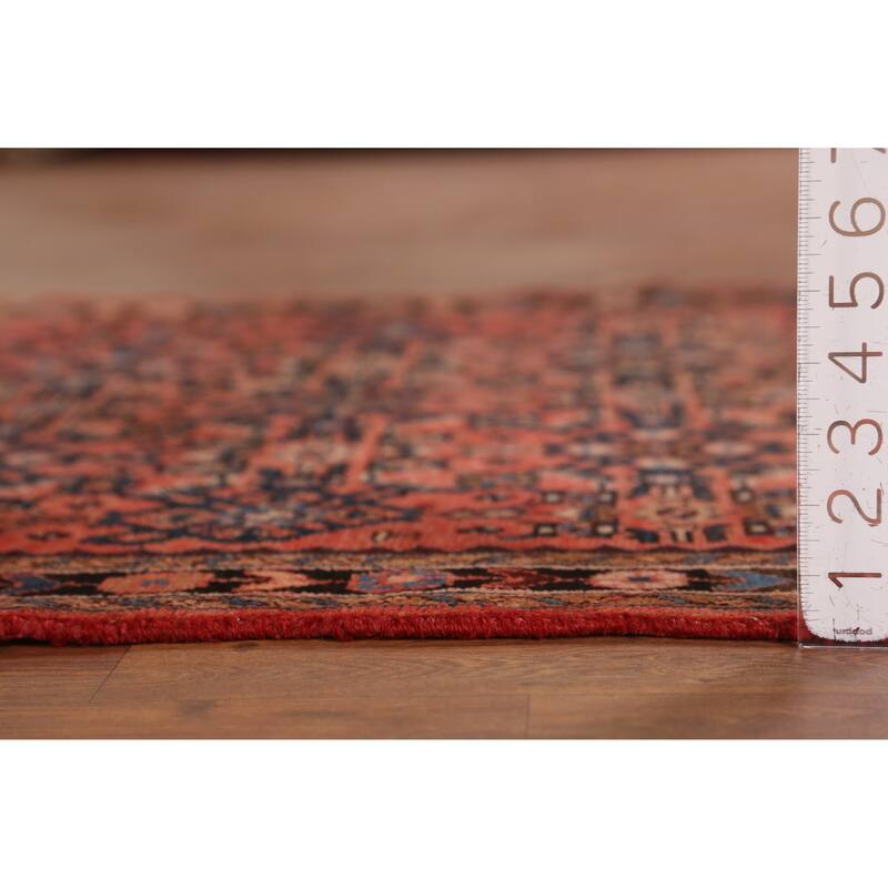 Hand Knotted Oriental 100% Wool Carpet Traditional All-Over Oranges & Rust Hossainabad Runner Rug - 16' 4'' X 3' 6''