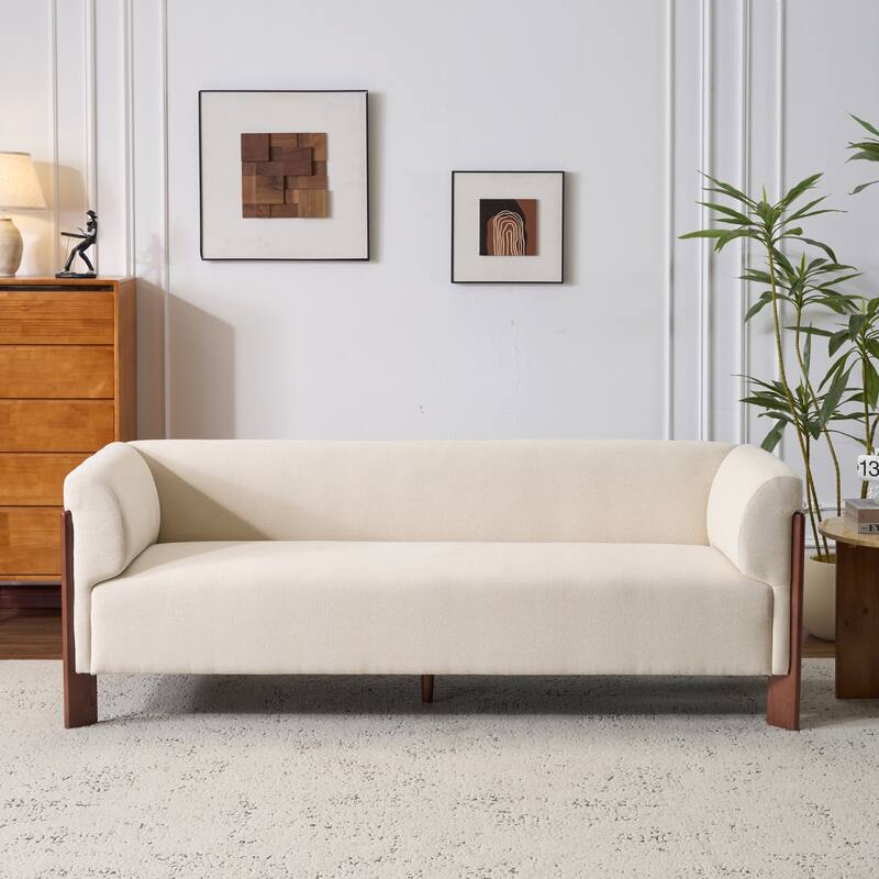Christopher Knight Home Aurelian Birch Upholstered Tuxedo Sofa with Solid Wood Legs