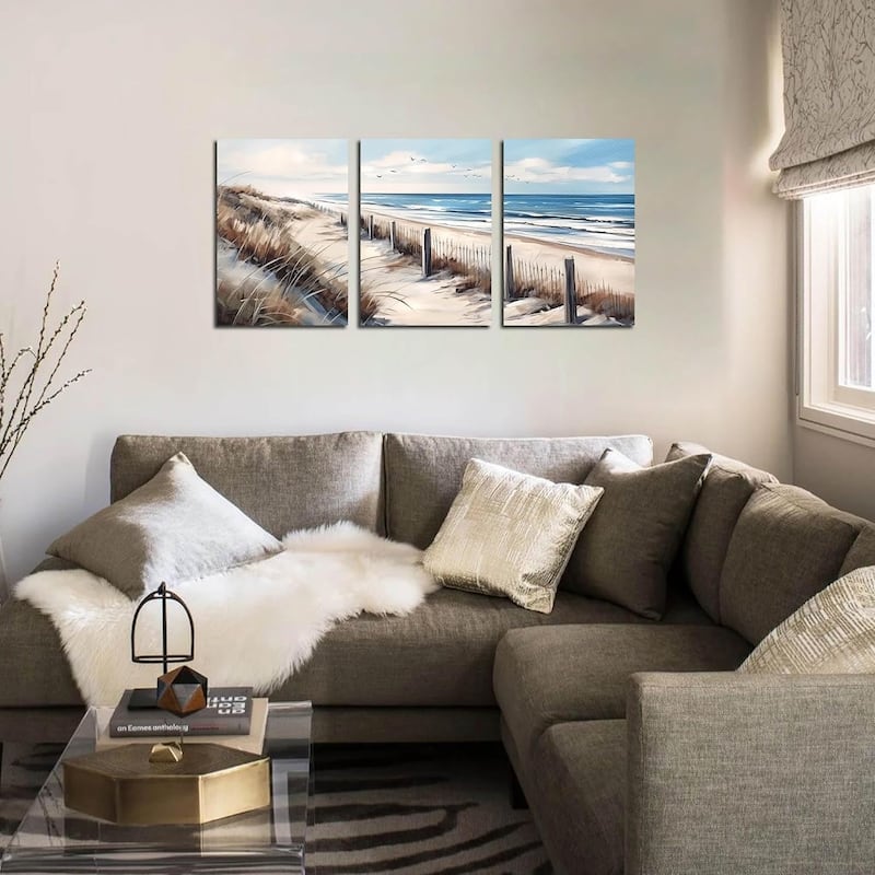Blue Beach Canvas Wall Art