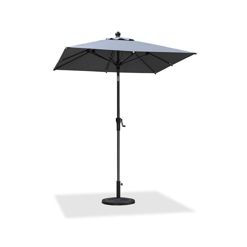 PURPLE LEAF Heavy-duty Crank and Tilt Table Umbrella Outdoor Patio Market Umbrella - 6x6ft-Light Grey