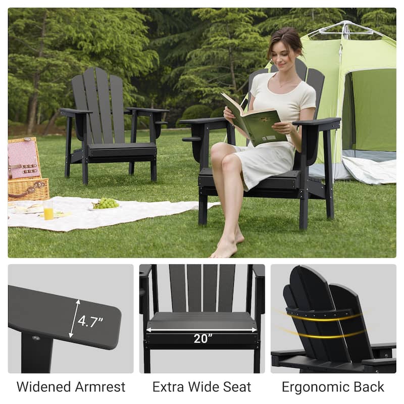Outdoor HDPE Adirondack Chairs Outdoor Chair Plastic Lawn Chairs for Outdoor Use Set of 4