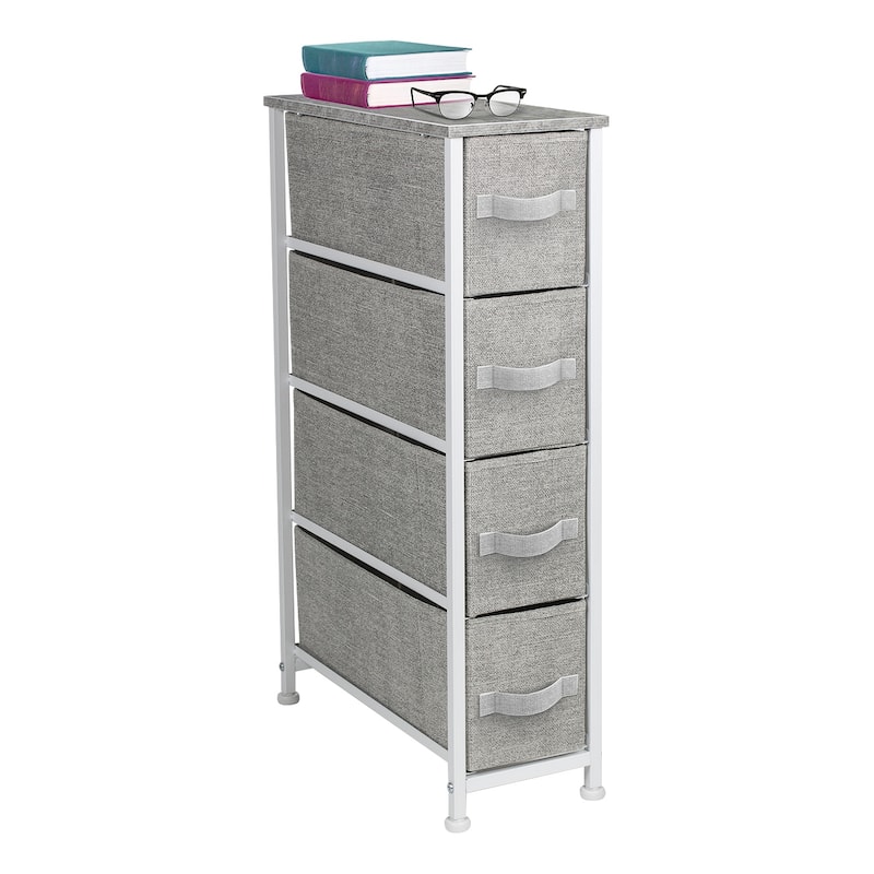 Narrow Dresser Tower with 4 Drawers - Vertical Storage for Bedroom