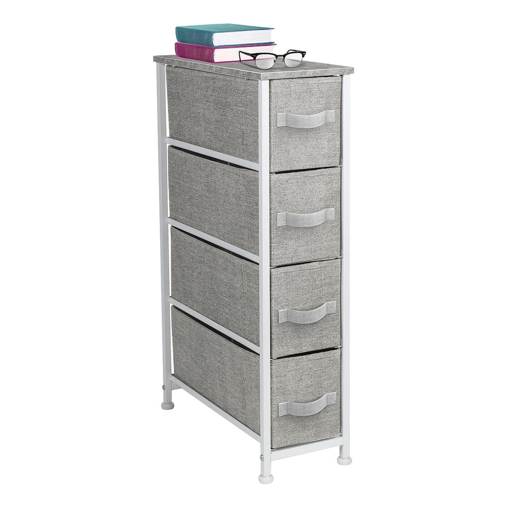 Narrow Dresser Tower with 4 Drawers - Vertical Storage for Bedroom