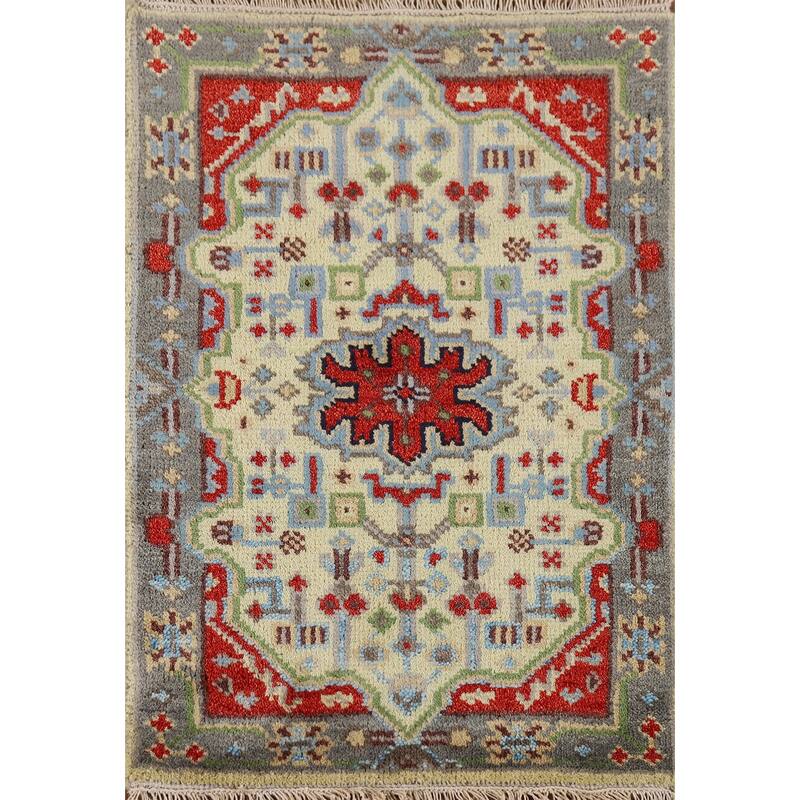 Kazak Indian Accent Rug Handmade Wool Carpet - 2'0" x 3'0"