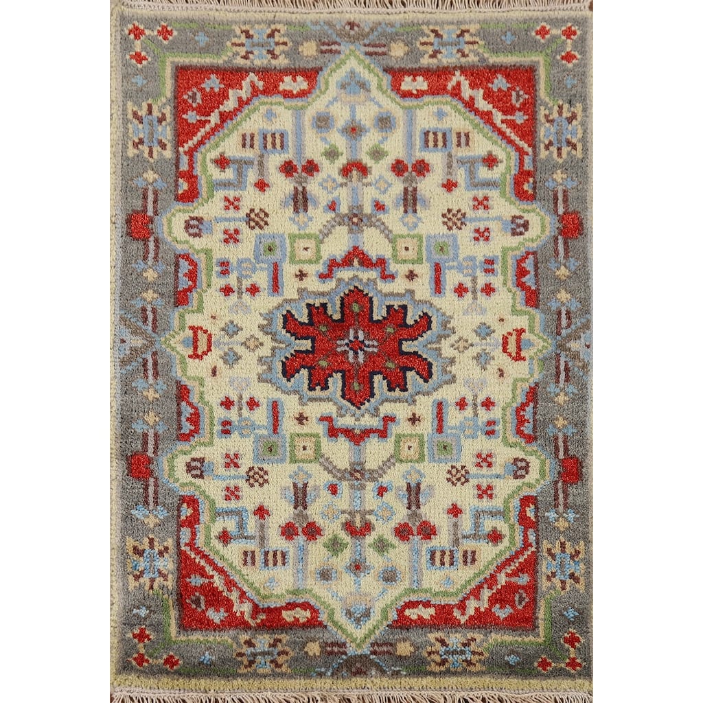Kazak Indian Accent Rug Handmade Wool Carpet - 2'0" x 3'0"