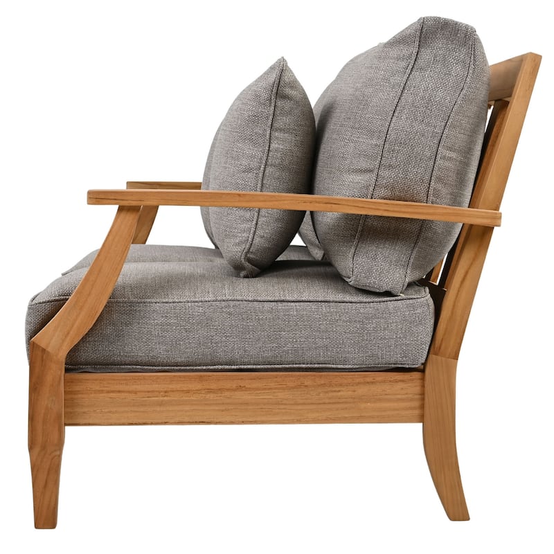 SAFAVIEH Couture Martinique Wood Patio Loveseat - 56"W x 35"D x 32"H
