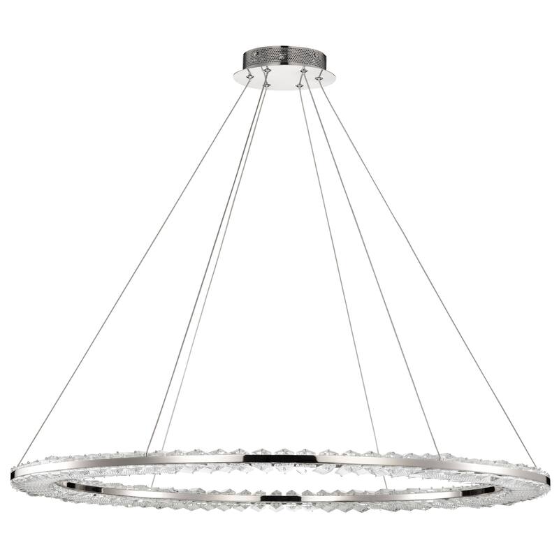 Nova LED 36 Inch Round Pendant Polished Nickel Finish K9 Crystal - Polished Nickel