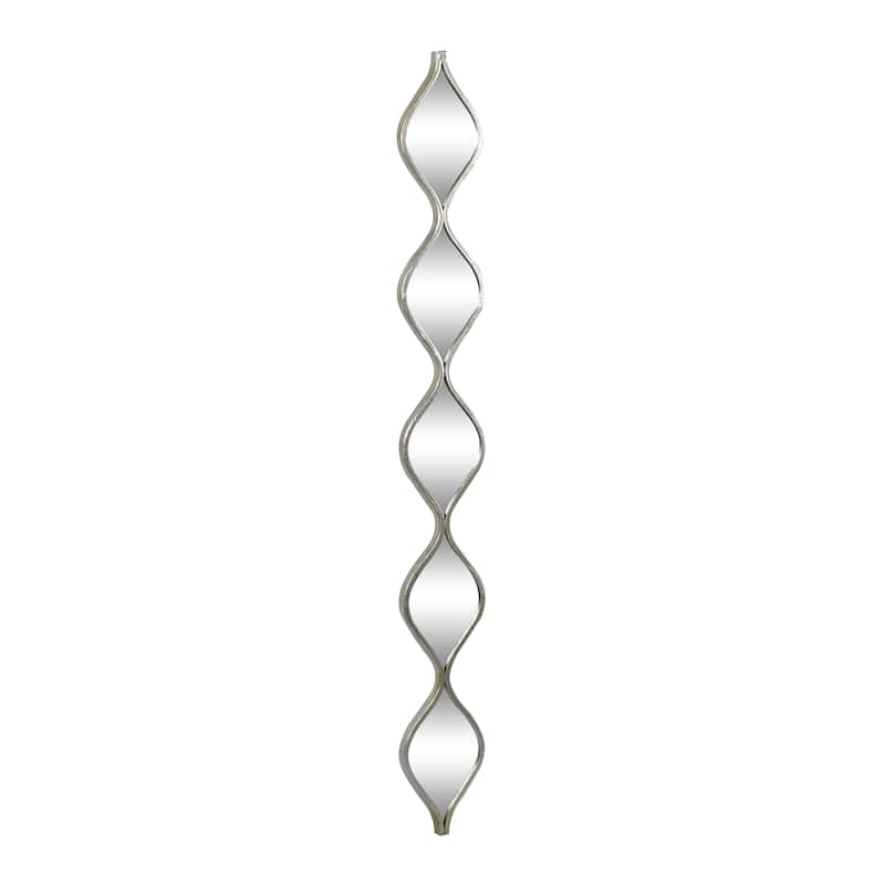 Metal Slim Stacked Chain 5 Layer Wall Mirror with Various Pattern and Foil Detailing - Silver, Gold, or Black