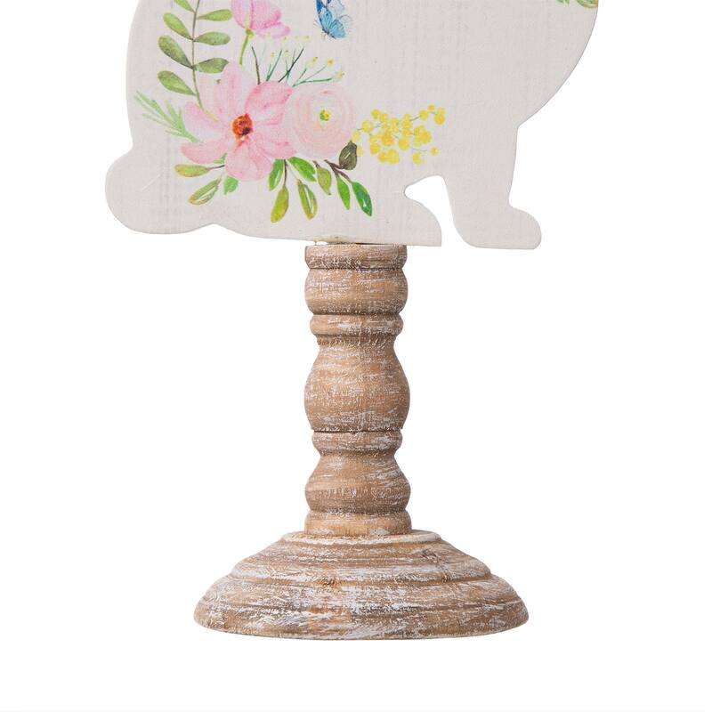 Glitzhome Set of 2 Easter Wooden Bunny Table Decor Spring Gift