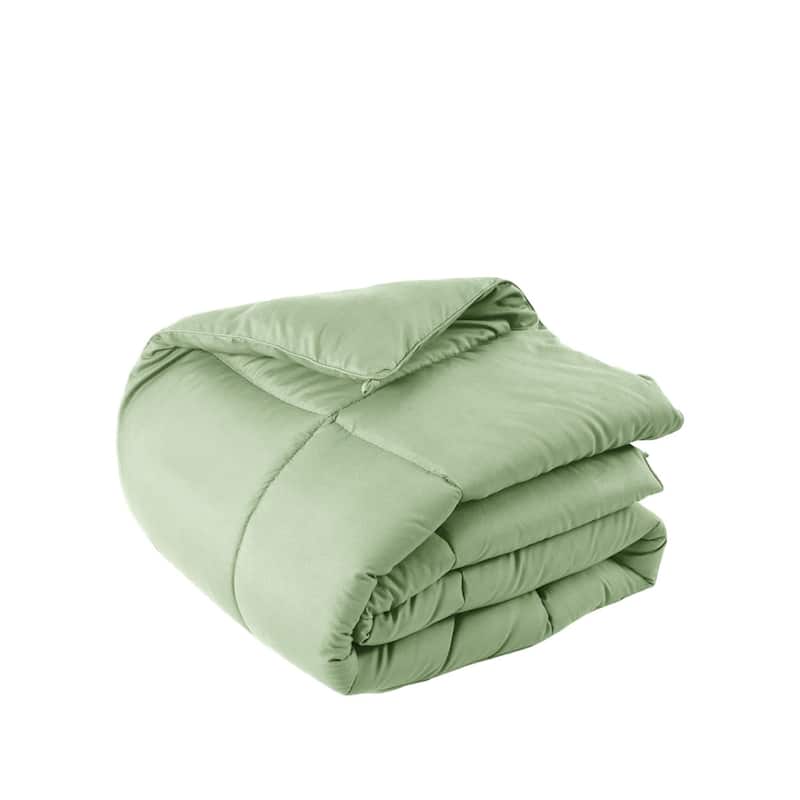 Sage Twin Box Stitch Microfiber Down Alternative Comforter