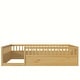 preview thumbnail 5 of 23, Solid Full Wooden Floor Bed Frame with Safety Fence for Kids, Low to Ground Design for Bedroom and Playroom Use, Natural