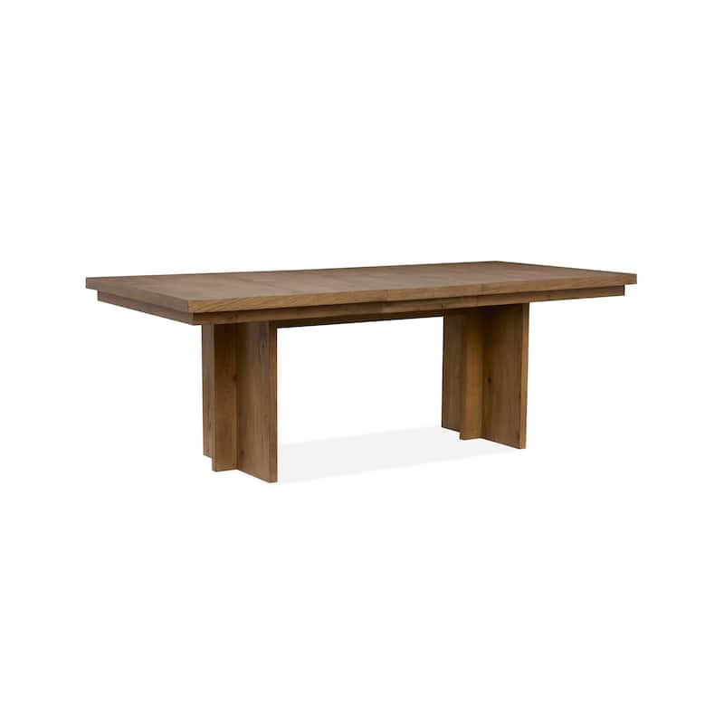 Magnussen Home Marcel Harvest Brown Extendable Trestle Dining Table - 40''W x 65.88''D x 30''H