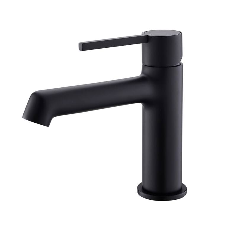 Modern Black Single-handle Bathroom Basin Faucet - Black