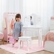 preview thumbnail 1 of 11, Fantasy Fields Little Princess Anna Kids Vanity Table & Stool, White - 24.41" L x 11.81" W x 39.37" H White