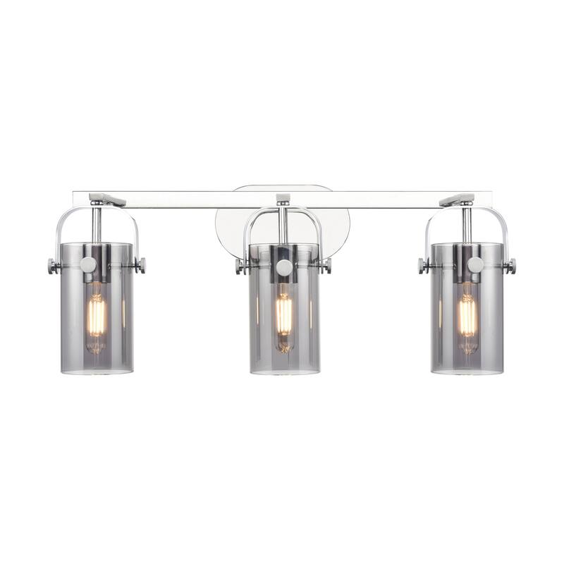 Innovations Lighting 423-3W-11-25 Pilaster II Cylinder Vanity Pilaster - Polished Chrome / Plated Smoke