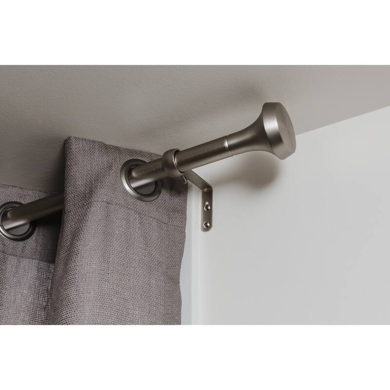 French Country Curtain Rod 72-144 Inch Nickel Finish Adjustable Rod - M