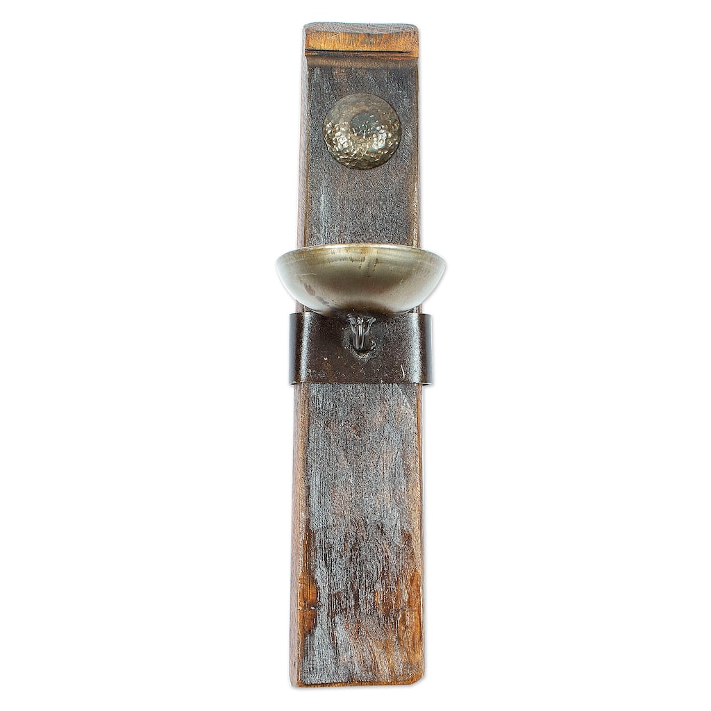 Novica Handmade Little Hacienda Light Iron And Wood Wall Sconce