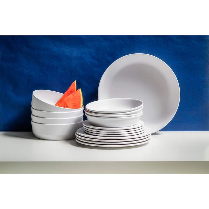 Abode Homewares Edge Matte Melamine Serving Bowl - White - 11.8"