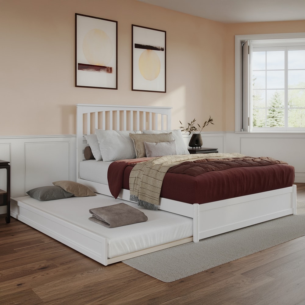 Everett Platform Bed with Panel Footboard and Twin XL Trundle