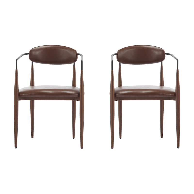 Modern Industrial Elmore Upholstered Dining Chairs (Set of 2) with Iron Frame by Christopher Knight Home