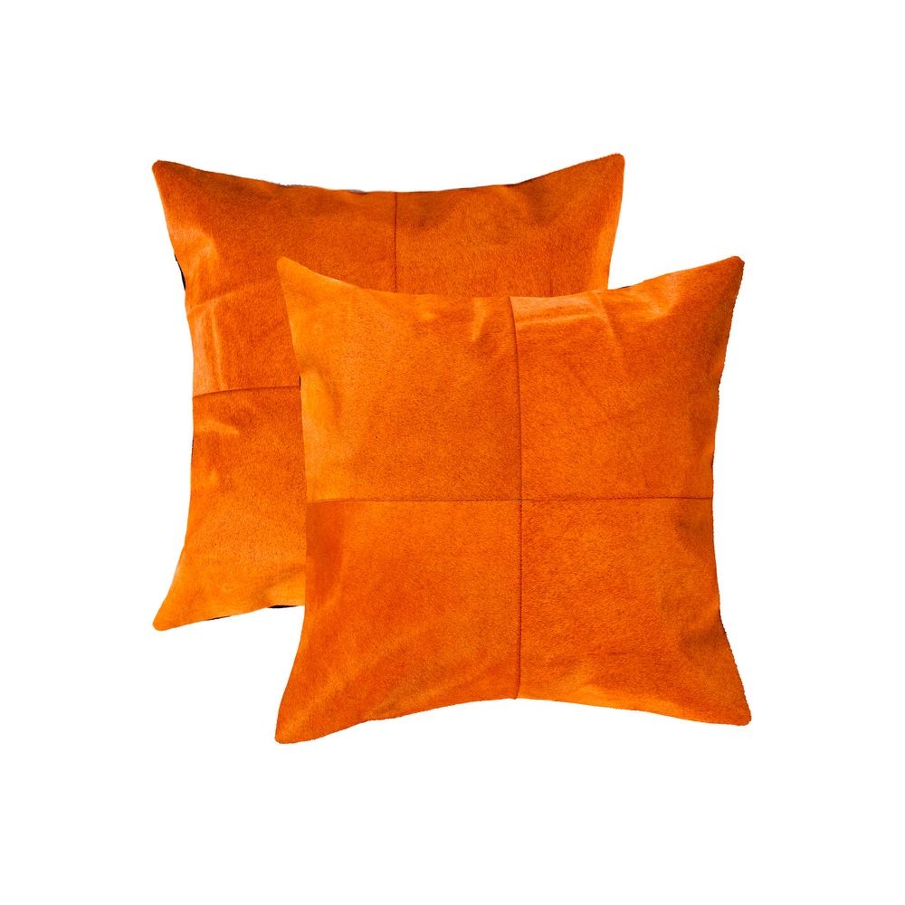 Orange leather deals pillows