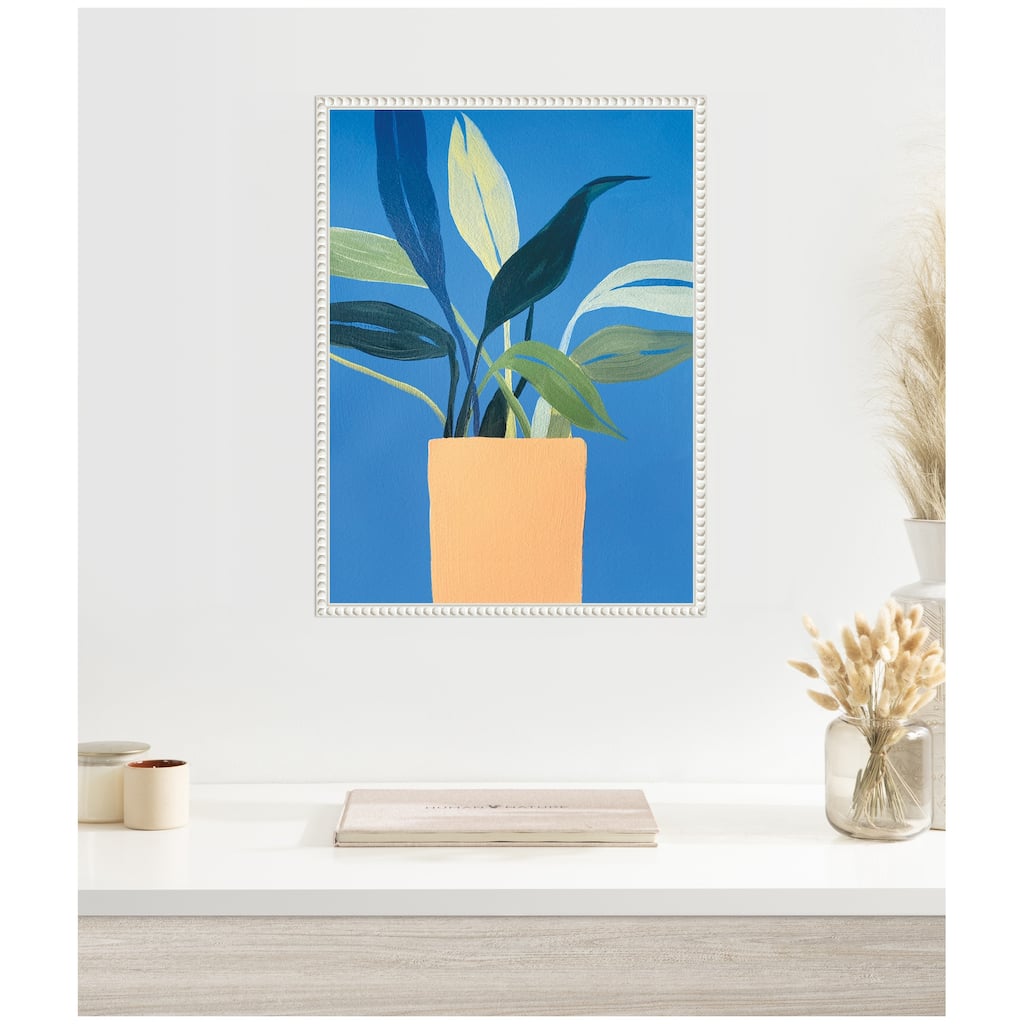 Kate and Laurel Sylvie House Plant Framed Canvas by Emma Daisy
