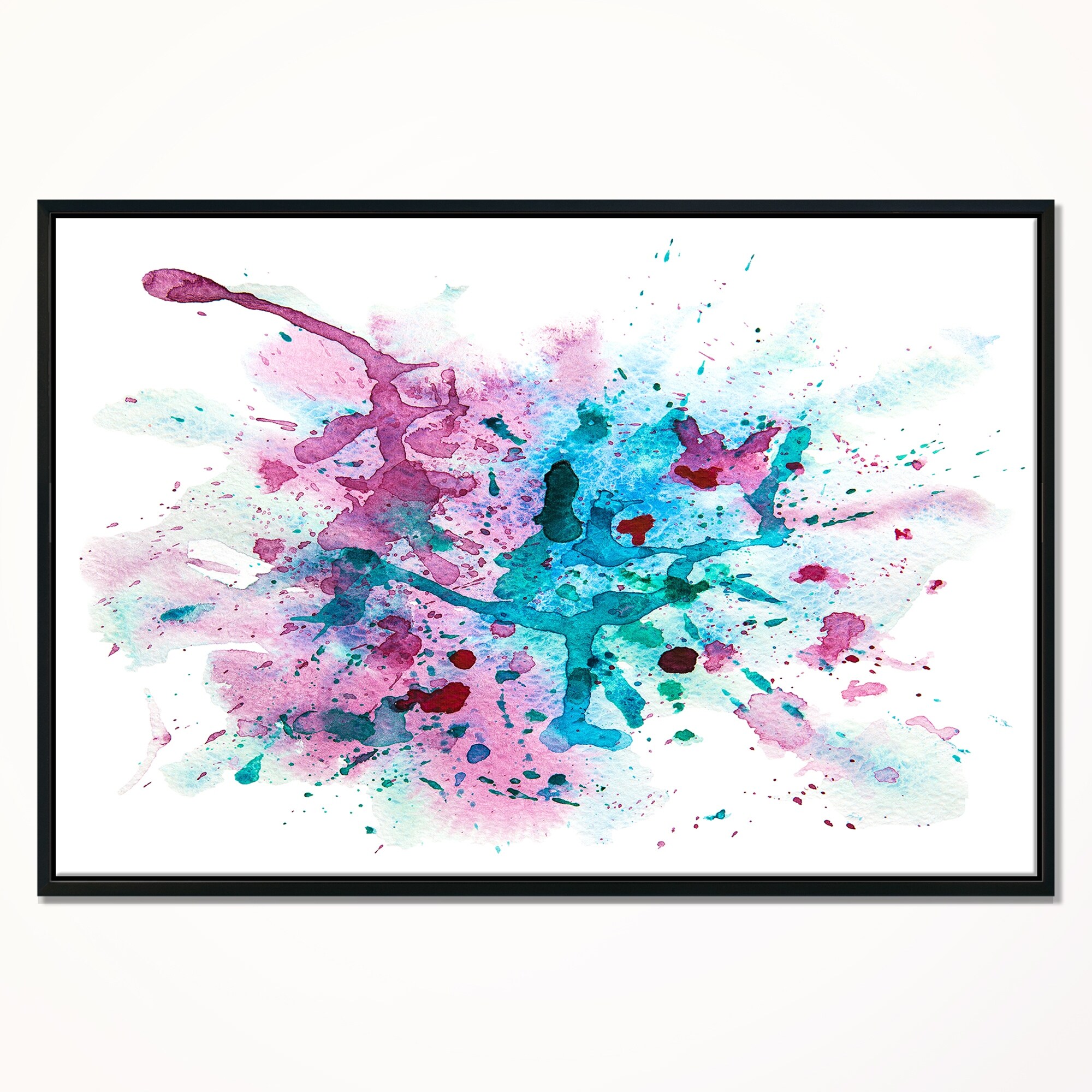 Shop Designart Blue And Purple Paint Stain Abstract Watercolor