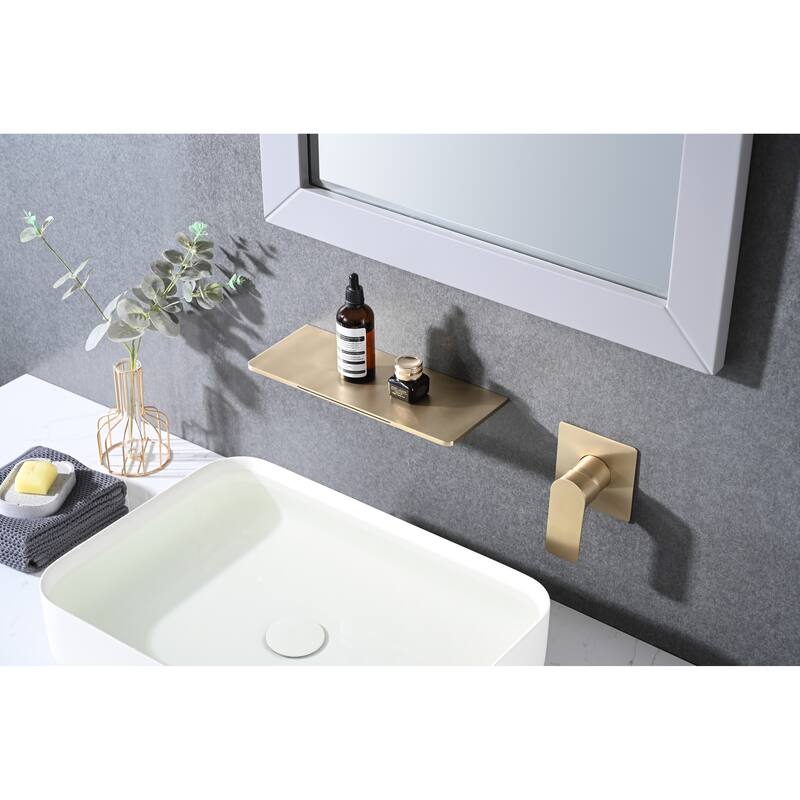 Modern Single Handle Wall Mounted Bathroom Sink Faucet with Ceramic Valve Core, Rust, Corrosion and Leak Proof - Yellow