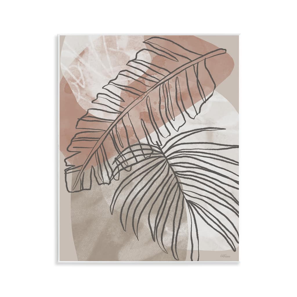 Stupell Tropical Earth Tone Leaves Wall Plaque Art Design By Cat Thurman Designs