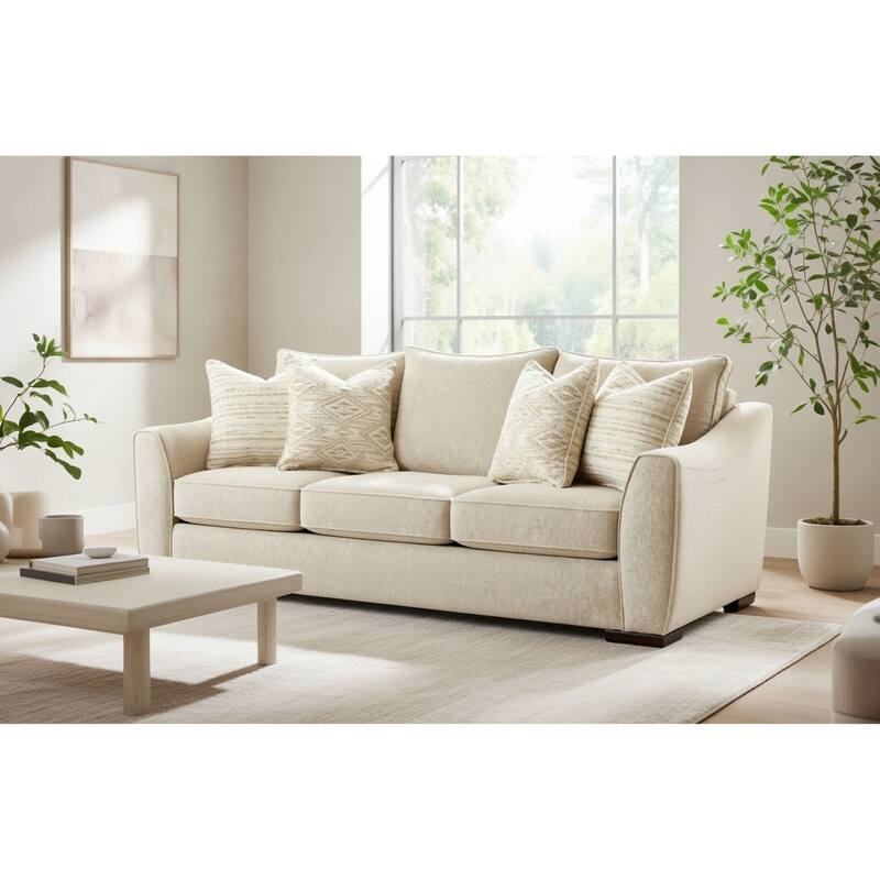 Vibrant Vision Oatmeal Stationary Sofa
