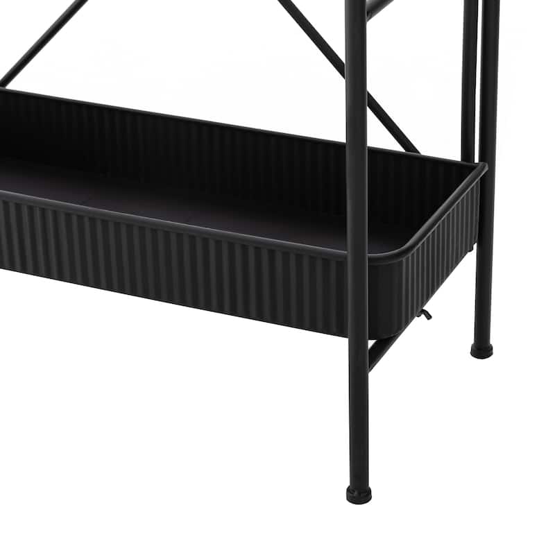 Glitzhome 68"H 3-tier Metal Plant Stands Planters Garden Flower Pot Storage Shelf Bakers Rack