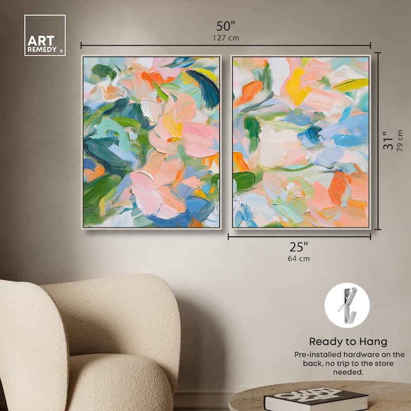 Chromatic Layers Canvas Set of 2 by Art Remedy