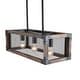 preview thumbnail 3 of 6, Anmytek 3-Light Rustic Rectangle Wood Chandelier - Island Light for Dining Room & Kitchen Island - 23.75''L×9.75''W×47''H