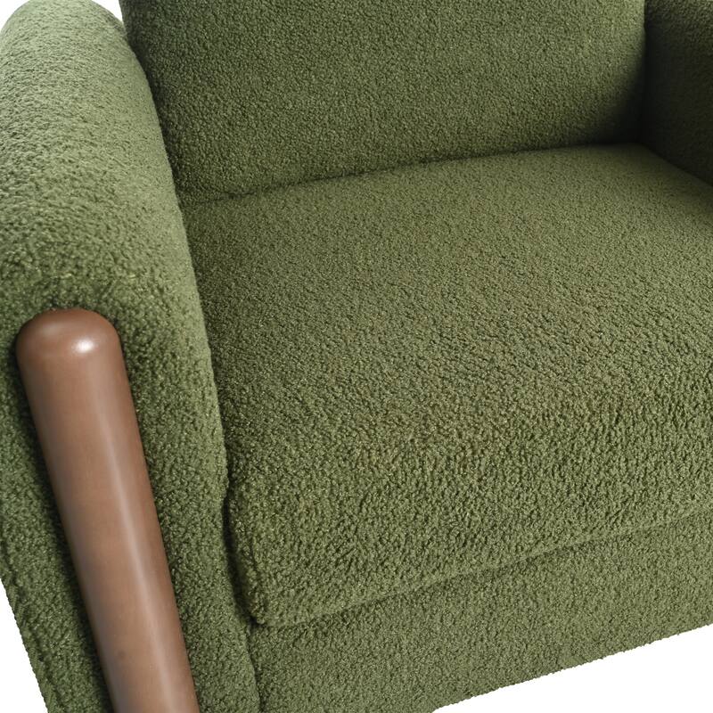 Maloa Upholstered Oversized Teddy Accent Chair with Walnut Legs by Christopher Knight Home