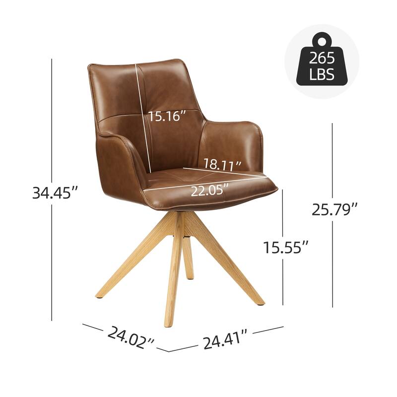 Art Leon Genuine Leather Home Office Swivel Chair