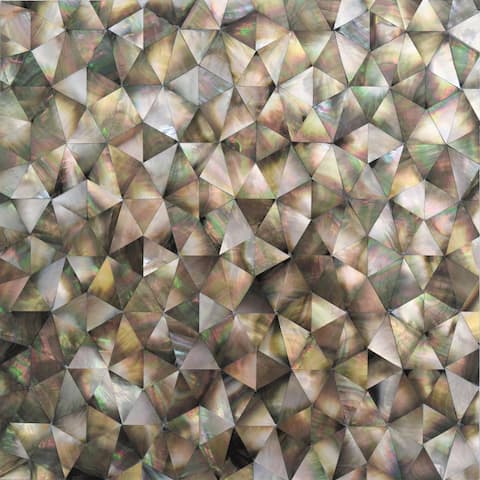 5 pack Beige And Brown 11.8-in. x 11.8-in. Polished Mother of Pearl Mosaic Tile (19.34 Sq ft/case)