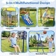 preview thumbnail 5 of 8, Gymax 5-in-1 Kids Swing Set w/Trampoline Roof 2 Belt Swings Slide