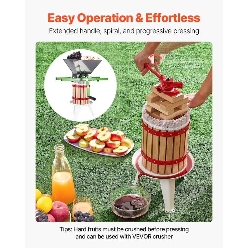 Natural Beech Wood Manual Fruit Wine Press for Fresh Juice Olive Oil and Cheese Extraction
