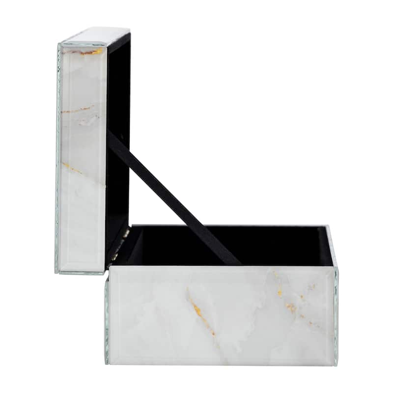 Modern Statement Decorative Box with Abstract Finish and Lid