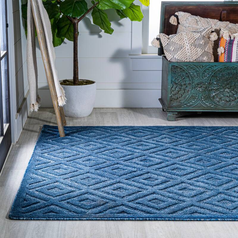 JONATHAN Y Ankara Neutral Diamond Trellis Indoor/Outdoor Area Rug