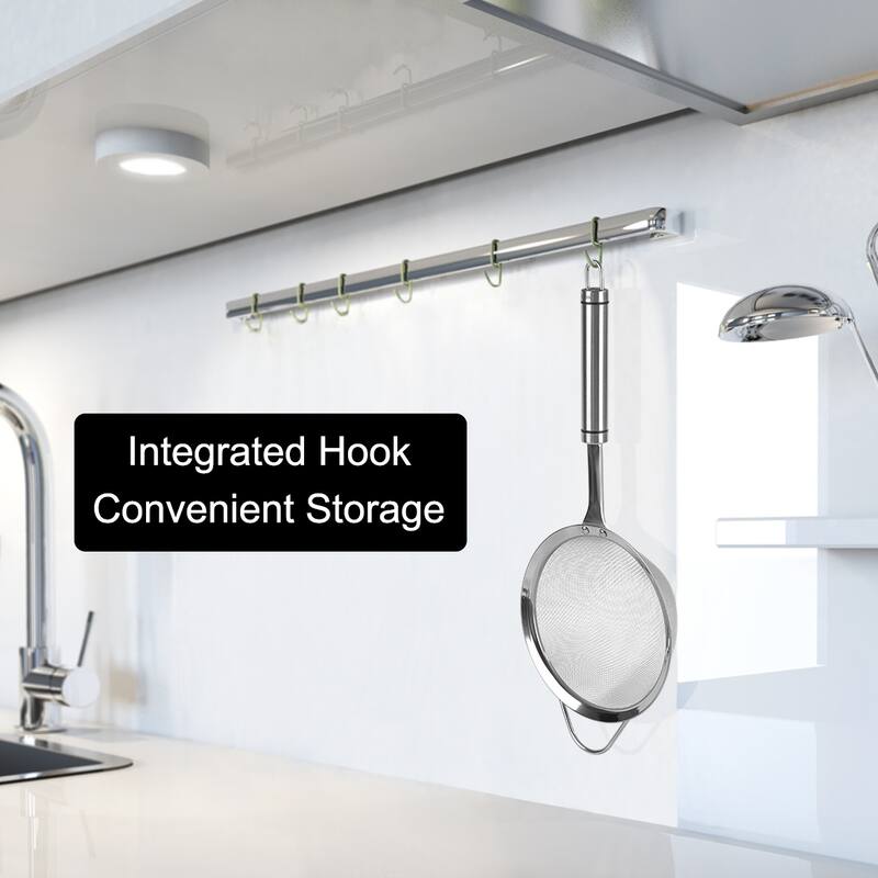 Stainless Steel Fine Mesh Strainer Colander Flour Sifters with Handle - Silver Tone