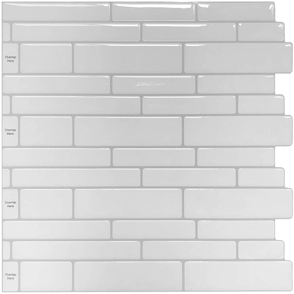 Peel and stick brick tile backsplash deals