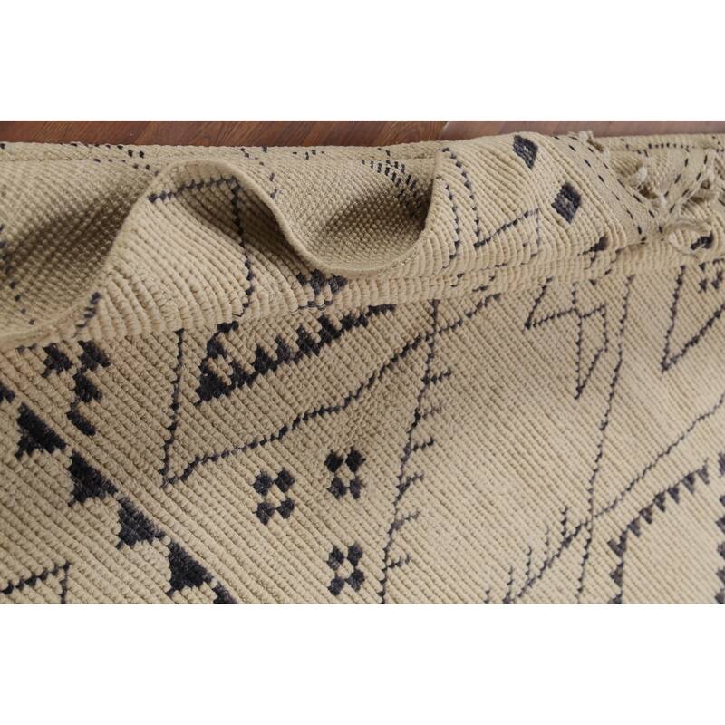Trellis Moroccan Area Rug Hand-Knotted Oriental Wool Carpet - 7'1"x 10'10"