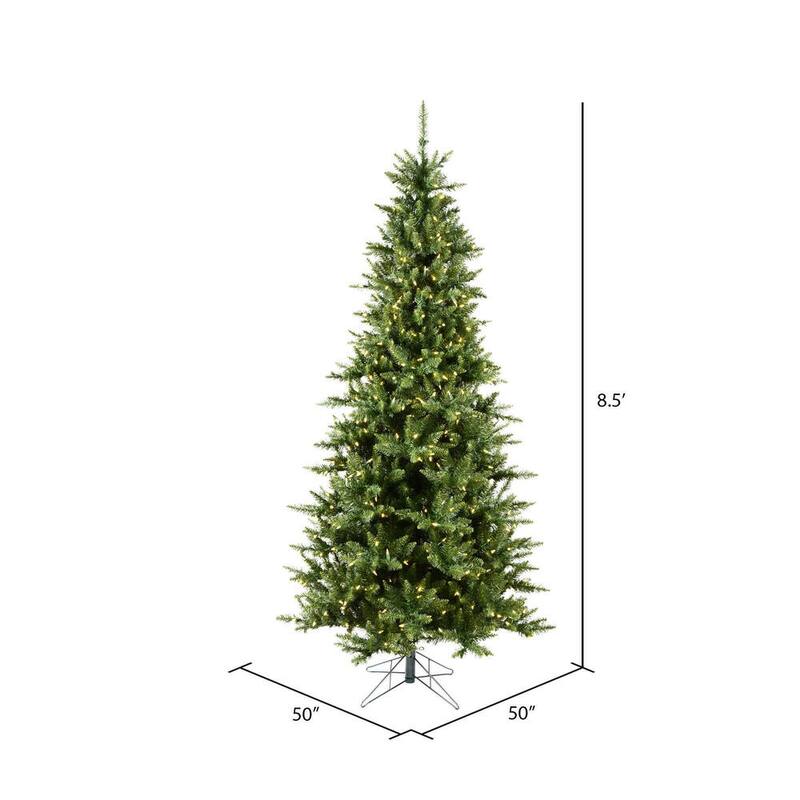 Vickerman 8.5' Camdon Fir Slim Artificial Christmas Tree, Warm White Dura-lit LED Lights