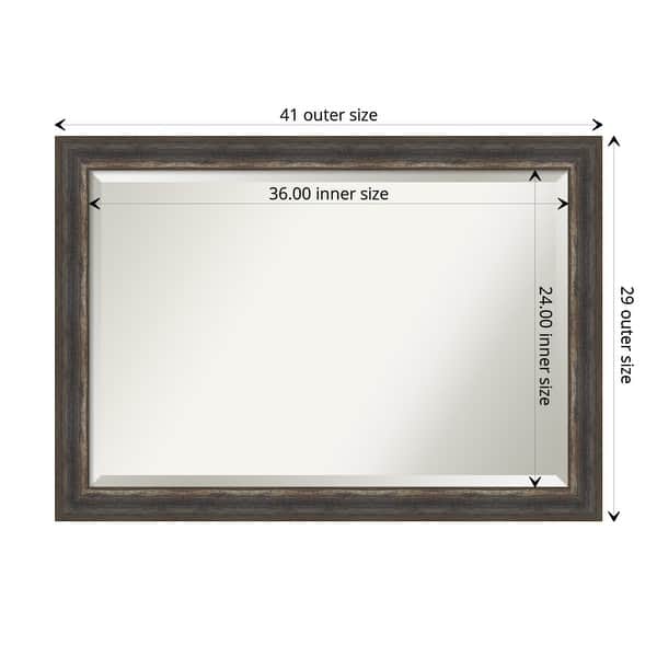 dimension image slide 7 of 12, Beveled Bathroom Wall Mirror - Alta Frame