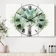 preview thumbnail 1 of 4, Designart 'Mixed Botanical Greens palms III' Cottage 3 Panels Oversized Wall CLock - 36 in. wide x 28 in. high - 3 panels