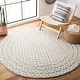 preview thumbnail 17 of 44, SAFAVIEH Handmade Abstract Sadie Modern Wool Rug 4' Round - Ivory/Grey - Round