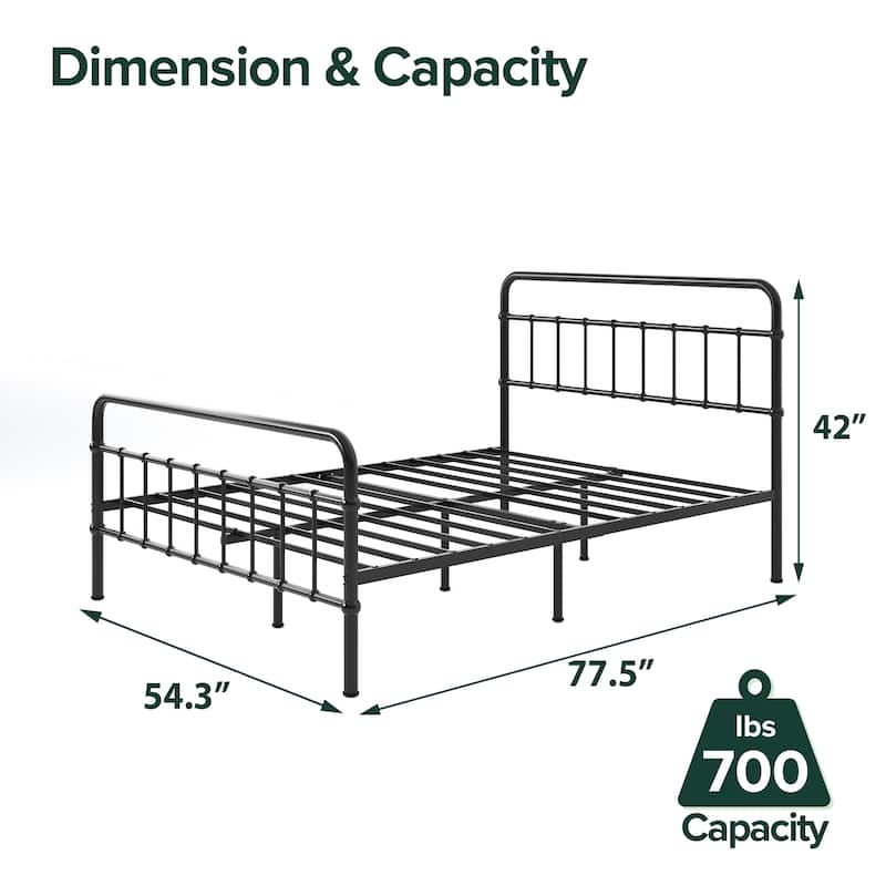 Priage by ZINUS Metal Platform Bed Frame - Black - Full